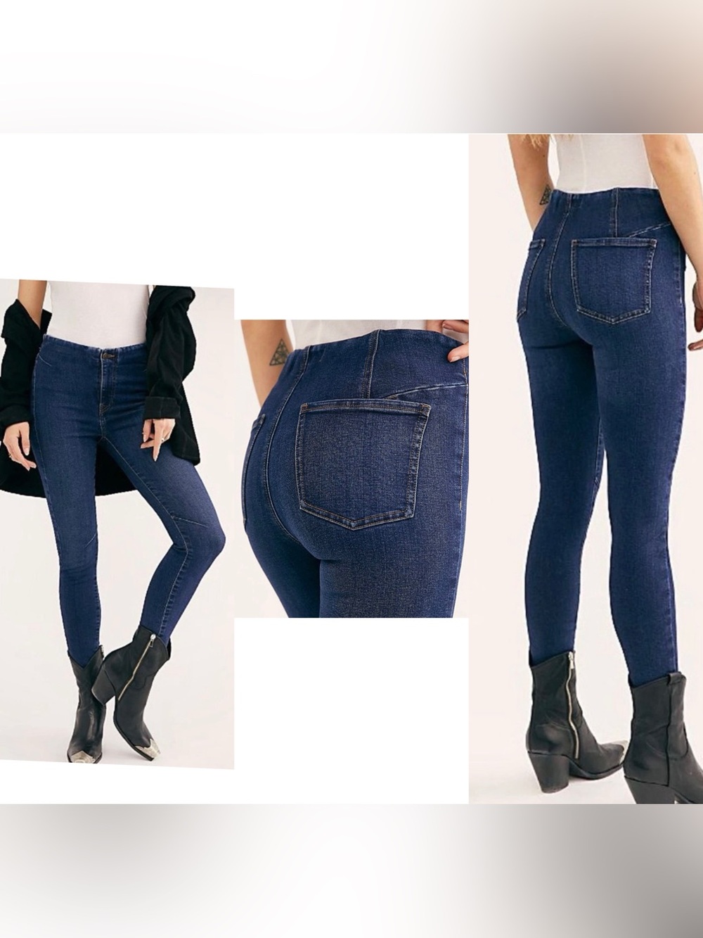 Free People Thirty Dark Blue High-Rise Skinny Women’s Jeans